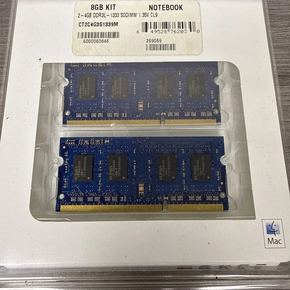 Crucial CT2K4G3S1339M 8GB (4GBx2) PC3-10600 DDR3-1333Mhz SODIMM Laptop Memory